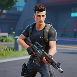 thom yorke in fortnite, gaming, screenshot, detailed, high quality