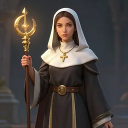 Female cleric, fantasy, artstationHD, octane