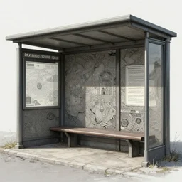 concept art of a bus stop with walls for the far north in style of marc simonetti, intricate, highly detailed
