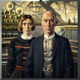 American Gothic in the style of Jonathan Zawada