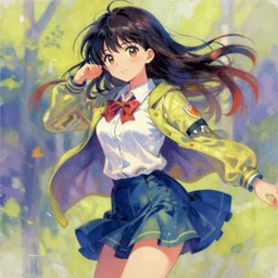 a girl wearing thrifty clothing, very anime, trending artwork, 4 k, dynamic, anime painter studio, an impressionist style