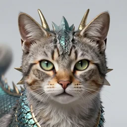 a dragon with the face of a cat, digital art, 8k, very detailed