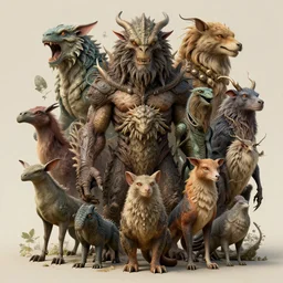 Creature that is an amalgam of every other creature, 4K, very detailed, digital art