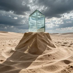 sand building with glass sky