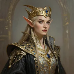 Majestic and regal portrait of an awe inspiring High Elf nobility, intricate, epic, elegant, menacing, fantasy, photo realistic, digital painting, hard focus, beautiful volumetric lighting, epic light, ultra detailed, by Leesha Hannigan, Ross Tran, Thierry Doizon, Kai Carpenter, Ignacio Fernández Ríos