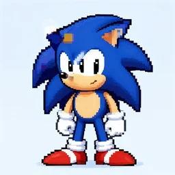 sonic, pixel art, pixel high definition, high details