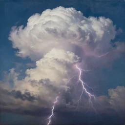 Trending on artstation, beautiful cumulonimbus clouds with active lightning, detailed matte painting, oil on canvas