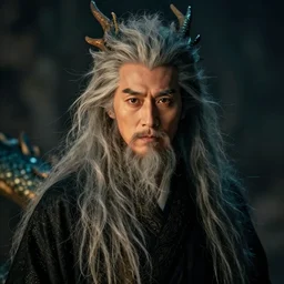 portrait of a dragon with long hairs in alan lee and marc simonetti and emil melmoth style  , cinematic lighting