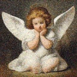 cute girl angel in the style of curvaggio