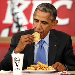 Obama eating kfc