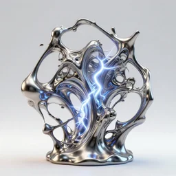 3 d render of an organic sculpture, chrometype, liquid metal, neotribal, raytraced, volumetric lightning, 8 k, by yhelong xu and innate studio