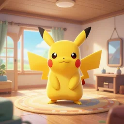 Pikachu's house interior, digital art, trending on artstation, HDR