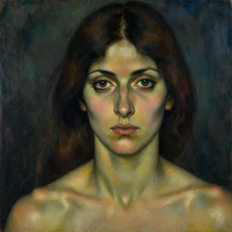 portrait of a woman with heightened detail, poised, intense emotion, artwork by nicholas roerich