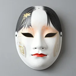 a hannya mask by shin hanga and kawanabe kyosa and makoto shinkai