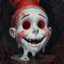 a gothic surrealism painting of a melting face by dr seuss, | horror themed | trending on artstation
