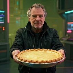 carl sagan offering a whole apple pie in cyberpunk 2 0 7 7. cp 2 0 7 7. 3 8 4 0 x 2 1 6 0