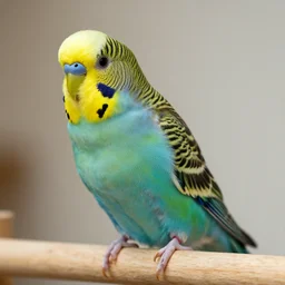 a confident looking budgie in a suit