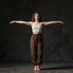 front view of t posing human but the human is dyslexic