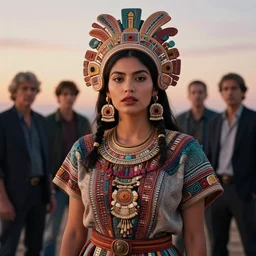 photographic portrait of a stunningly beautiful aztec female in soft dreamy light at sunset, contemporary fashion shoot, by edward robert hughes, annie leibovitz and steve mccurry, david lazar, jimmy nelsson, breathtaking, 8 k resolution, extremely detailed, beautiful, establishing shot, artistic, hyperrealistic, beautiful face, octane render