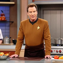 captain kirk on a cooking show