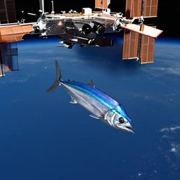 flying fish flew by the space station