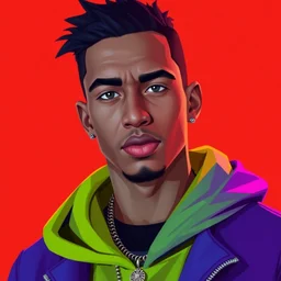 2 d character design, male rapper, vector art, digital art, portrait, 4 k, 8 k, sharp focus, smooth, illustration, concept art, music artist