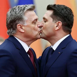 Viktor Orban kissing with Viktor Orban