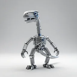 A propaganda, plastic scales simple funny mechanic organic disney mechabot dinosaur skeleton toy characterdesign toy sculpture made from chrome cables, wires and tubes by moebius, by david lachapelle, by angus mckie, by rhads, by jeff koons, in an empty studio hollow, c4d