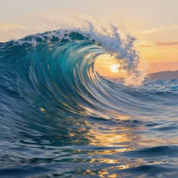 fantastically psychedelic ocean wave, trippy water, ripples, backlit, sunset, refracted lighting, outdoors, elegant, highly detailed, lifelike, photorealistic, digital painting, artstation, illustration, smooth, sharp focus, albert aublet, krenz cushart, artem demura alphonse mucha