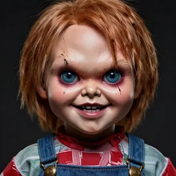chucky, hyper realistic face, horror, fantasy art, in the style of greg rutkowski, intricate, hyper detailed