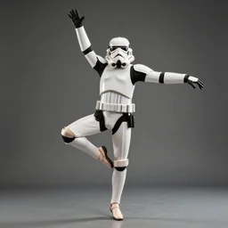 a hippie stormtrooper dancing ballet