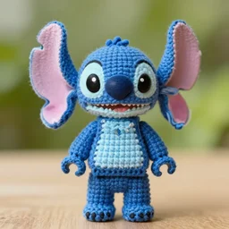 a cute crocheted minifigure of stitch