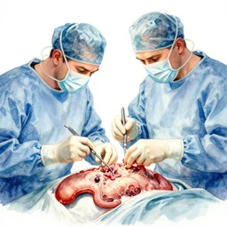 watercolor bejeweled fungus surgeons scalpel fighting to perform difficult devils - fingers - fungus chewed gastric surgery on themselves by richard corben, boris vallejo, bernie wrightson, ian miller, & albrecht durer, fine art masterpiece baked at 3 0 0 f, matte painting, backlit dystopian lighting, photorealistic render, cinematic,