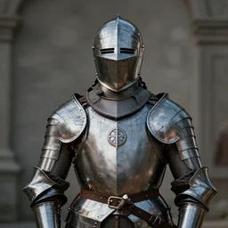 Socialist realism portrait of medieval full plate armore knight 4k cinematic