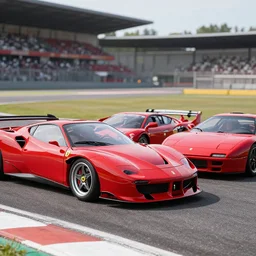 crashed Ferrari, 3 model lines