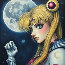 the sailor moon. detailed painting by giger