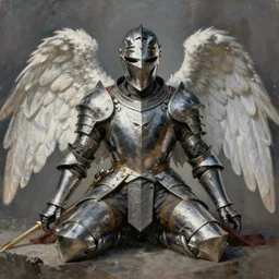 portrait painting of a fallen angel paladin, sharp focus, high symmetry, award - winning, trending on artstation, masterpiece, highly detailed, intricate. art by terese nielsen