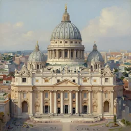 a magnificent neo - classical city with domes, large scale, massive, concept art, trending on artstation, matte painting, oil painting,