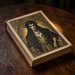 evil of a book, on a wooden table, rim light, extremely detailed, masterpiece, artstation, cinematic lighting, photographic, by greg rutkowski and alphonse mucha, wolp