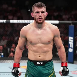 a photograph of Daniel Lopatin inside a UFC match, portra 800