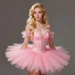 character concept portrait, beautiful blonde fairy woman, wearing a pink romantic tutu, digital painting, concept art, smooth, sharp focus, illustration, trending on artstation, fantasy, highly detailed, digital rendering by simon bisley