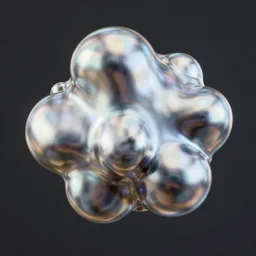 3 d render of blobs of iridescent liquid mercury and chrome, 4 k 8 k