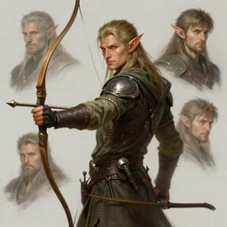character concept portrait, male elf archer ranger d & d, style digital painting, concept art, smooth, sharp focus, illustration, from metal gear, by ruan jia and mandy jurgens and william - adolphe bouguereau, artgerm