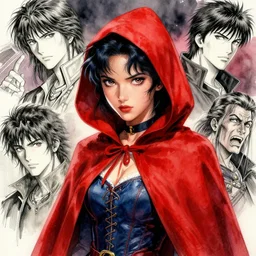 portrait, Gorgeous Little red riding hood at a rave, watercolor, dramatic lighting, cinematic, establishing shot, extremly high detail, foto realistic, cinematic lighting, pen and ink, intricate line drawings, by Yoshitaka Amano, Ruan Jia, Kentaro Miura, Artgerm, post processed, concept art, artstation, matte painting, style by eddie mendoza, raphael lacoste, alex ross