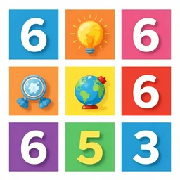 colourful 6 0 s pictogram