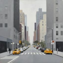 new york city streets abstract flat gray painting
