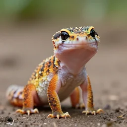 angry gecko like a sitting english gentelman