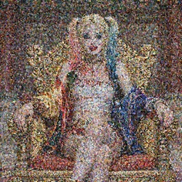 Cleopatra as Harley Quinn sitting on a Joseon Dynasty style throne, realistic photo, detailed.