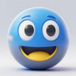 mega emoji blue white gray yellow 4 k octane render, detailed