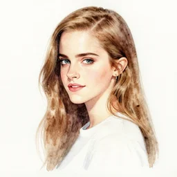 emma watson, korean kpop idol, watercolor